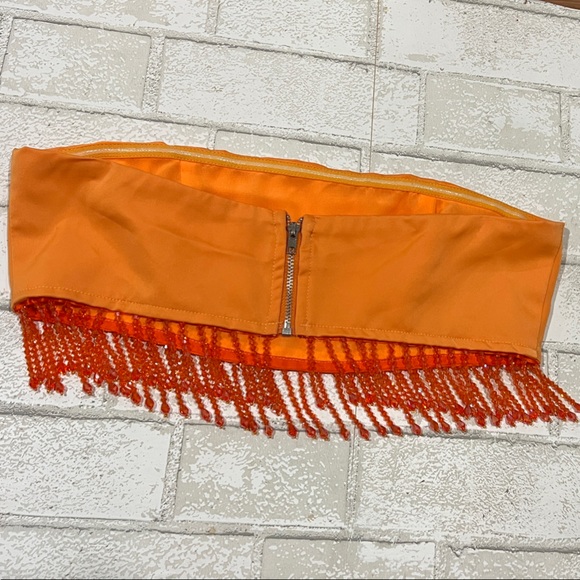 Superdown evie Orange Beaded Strapless Top - Picture 8 of 8